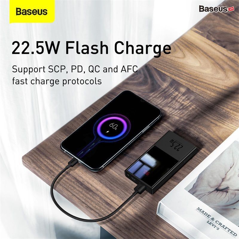 Pin sạc dự phòng sạc nhanh Baseus Super Mini Digital Display Power Bank (10000mAh/20000mAh, 22.5W, màn hình LED)