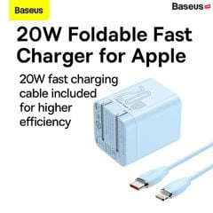 Bộ Sạc Nhanh Kèm Cáp C To Lightning Baseus Super Si Pro Quick Charger Type C 20W (Củ sạc + Cáp sạc nhanh C to Lightning Silica Gel)