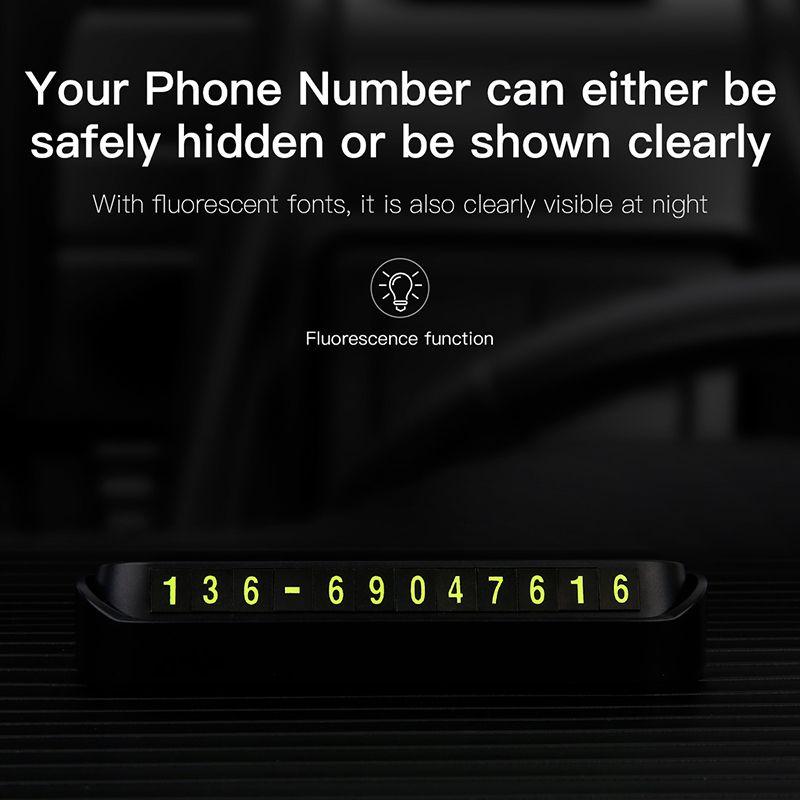 Bảng số điện thoại Baseus Tock Temporary LV123 dùng cho xe hơi ( Nam châm, nhựa cao cấp ABS )