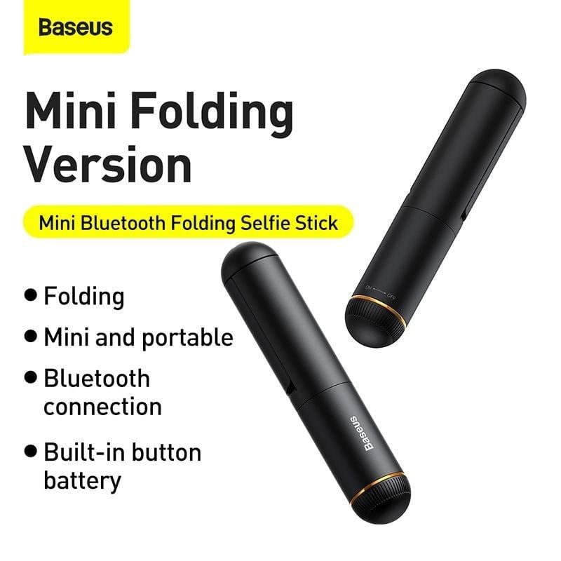 Gậy tự sướng siêu nhỏ gọn Baseus Ultra Mini Bluetooth Folding Selfie Stick (15cm/675mm, Bluetooth 4.2)