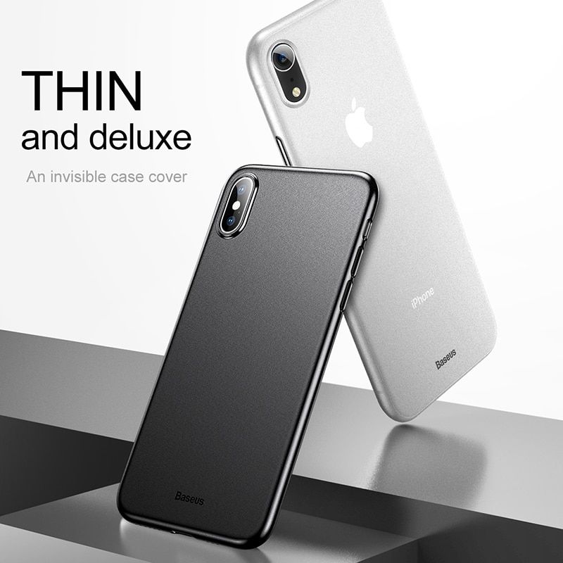 Ốp lưng Siêu mỏng, Chống bám vân tay Baseus Wing Case LV167 cho XR/ XS/ XS Max ( 0.45mm Ultra Thin Hard Plastic Wing Case)