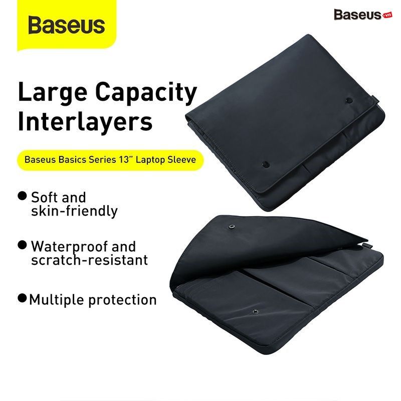 Túi chống sốc, chống thấm nhỏ gọn Baseus Basics Series 13 inches dùng cho Tablet/Macbook/Laptop và phụ kiện (Shock-absorbent, Waterproof, Laptop Sleeve)