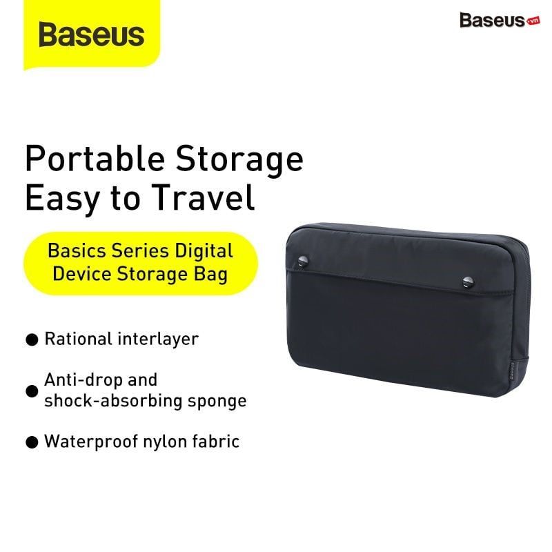 Túi phụ kiện vải dù chống thấm nước Baseus Basics Series (Waterproof/Dirt-resistant, Digital Device Storage Bag)