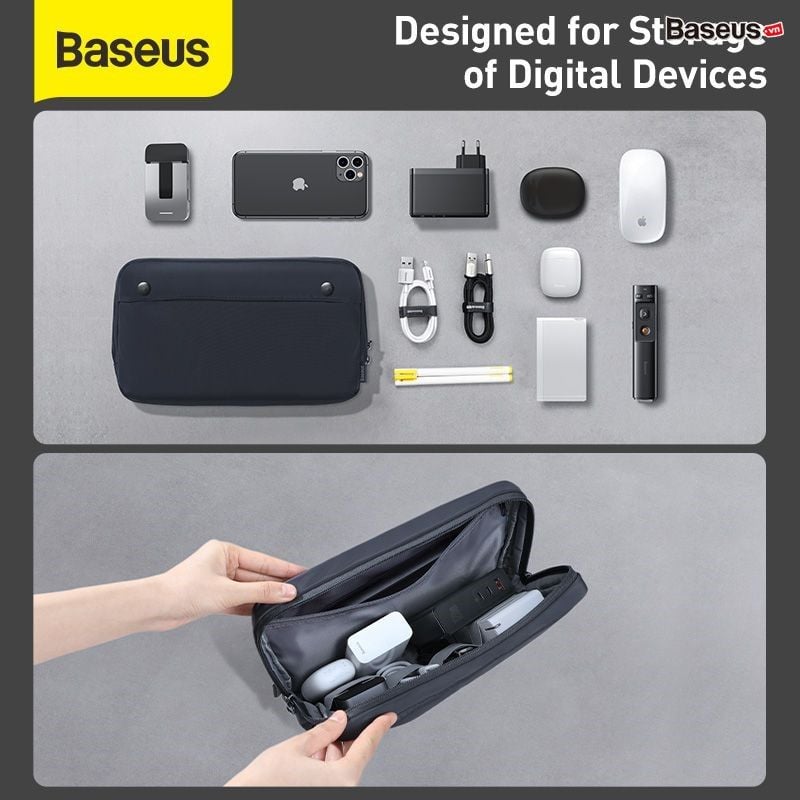 Túi phụ kiện vải dù chống thấm nước Baseus Basics Series (Waterproof/Dirt-resistant, Digital Device Storage Bag)