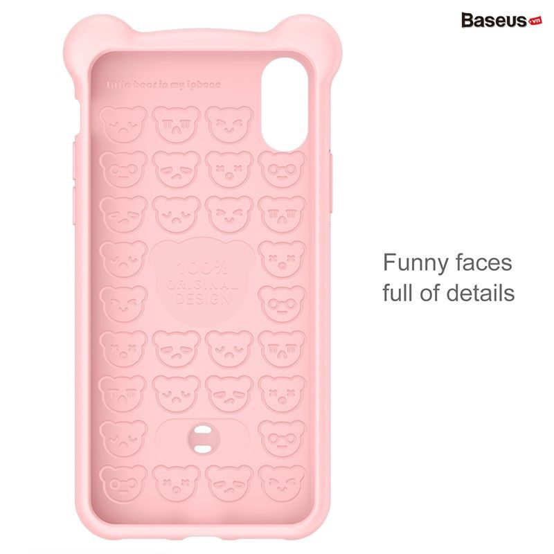 Ốp lưng hình gấu siêu dễ thương Baseus Bear Silicone Case dùng cho iPhone X/XS/XR/XS Max