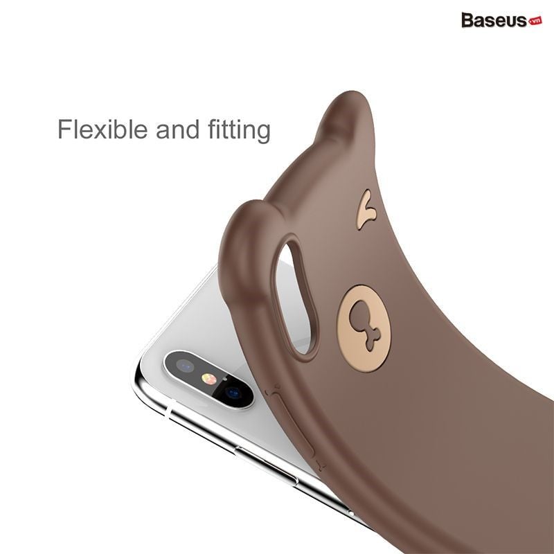 Ốp lưng hình gấu siêu dễ thương Baseus Bear Silicone Case dùng cho iPhone X/XS/XR/XS Max