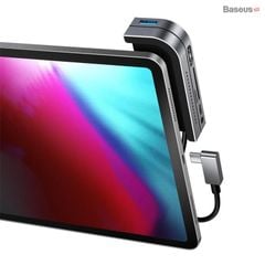 Hub chuyển 6 trong 1 Baseus Bend Angle No.7 dùng cho iPad Pro 2018 11/12.9 inches (Type C to USB3.0+ HDMI + SD/Micro SD + Audio 3.5mm+C PD, Extended InterfacesHub)