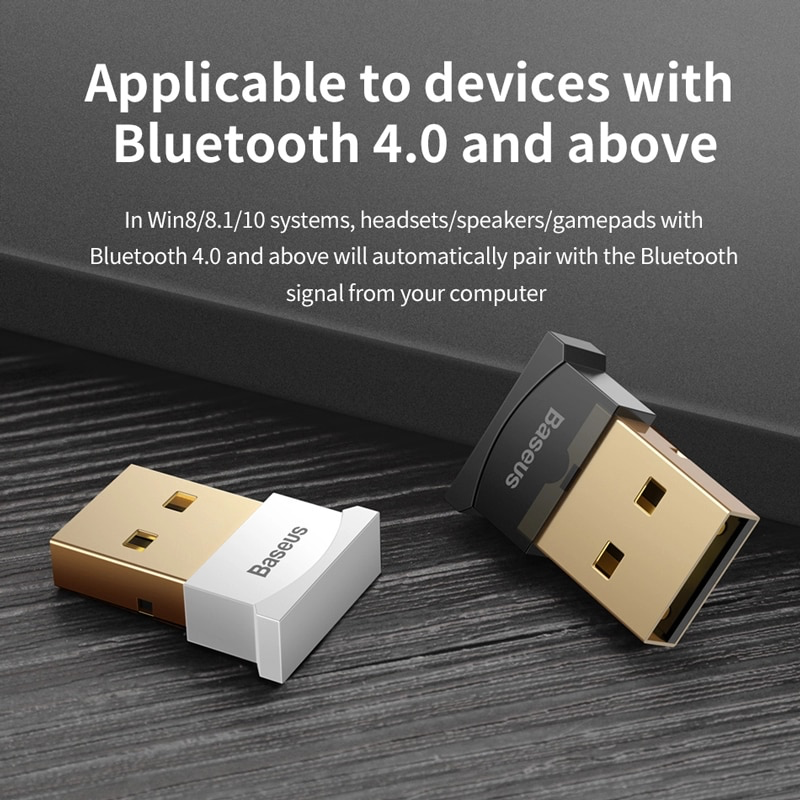 Baseus Mini USB Bluetooth CSR 4.0 Adapter cho máy tính / Laptop Windows (USB Bluetooth Receiver Adapter)