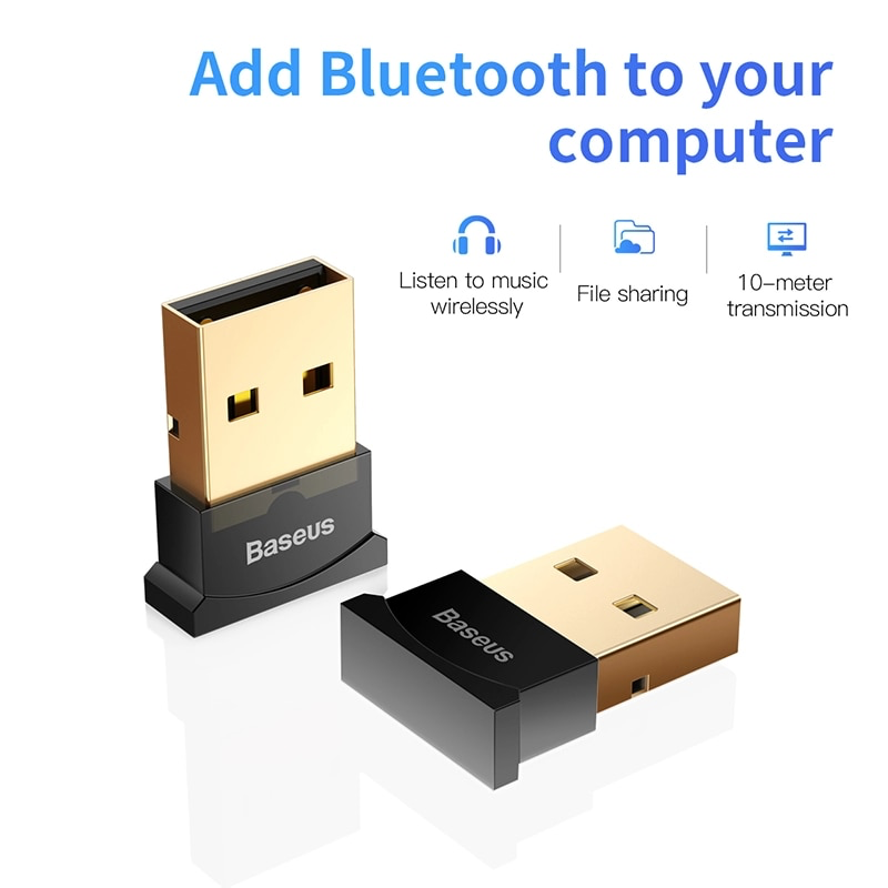 Baseus Mini USB Bluetooth CSR 4.0 Adapter cho máy tính / Laptop Windows (USB Bluetooth Receiver Adapter)