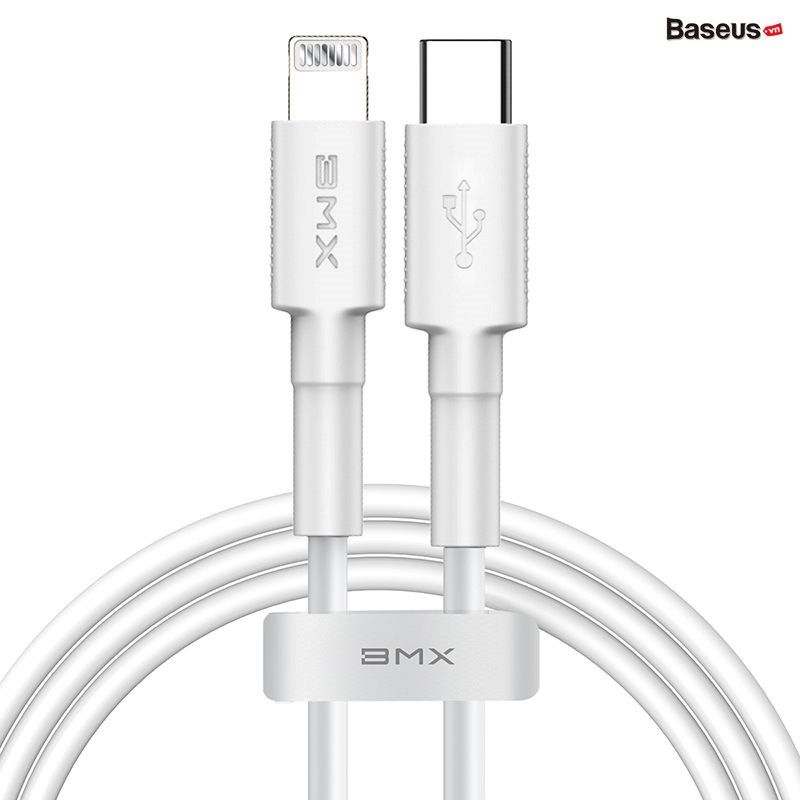 Cáp sạc nhanh C to Lightning có MFI Baseus BMX Mini White PD 18W cho iPhone/iPad (Type-C to Lightning, Power Delivery Fast Charge, MFi certified Cable)