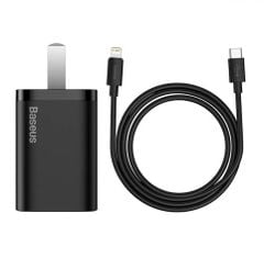 Bộ sạc nhanh, nhỏ gọn Baseus Super Si Quick Charger 20W dùng cho iPhone 12/iP11/XS Max (Type C, 20W/18W, PD/QC3.0 Quick charger)