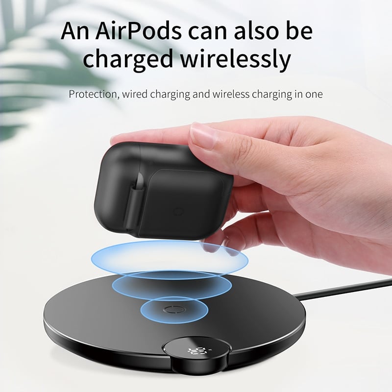 Bao Silicone bảo vệ tai nghe Airpods có tích hợp sạc không dây Baseus