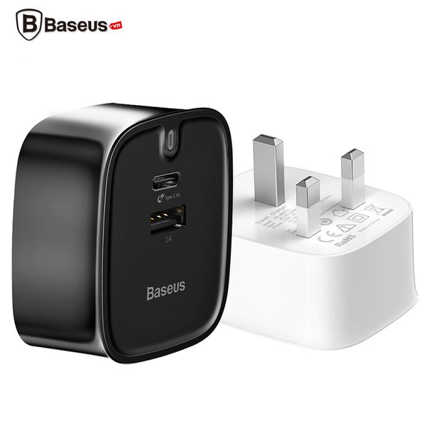 Bộ sạc nhanh 3 chấu Baseus Funzi Type C PD + U Quick charger cho Smartphone/ Tablet/ Macbook (USB + Type C PD Quick charge 3.0)