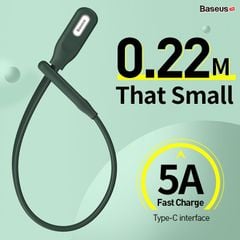 Cáp sạc ngắn 22cm tiện dụng, siêu bền Baseus Bracelet Type-C (5A Fast Charge/Huawei Supper Quick Charge, 480Mbps Data, TPE Portable Cable)