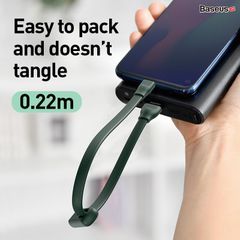 Cáp sạc ngắn 22cm tiện dụng, siêu bền Baseus Bracelet Type-C (5A Fast Charge/Huawei Supper Quick Charge, 480Mbps Data, TPE Portable Cable)