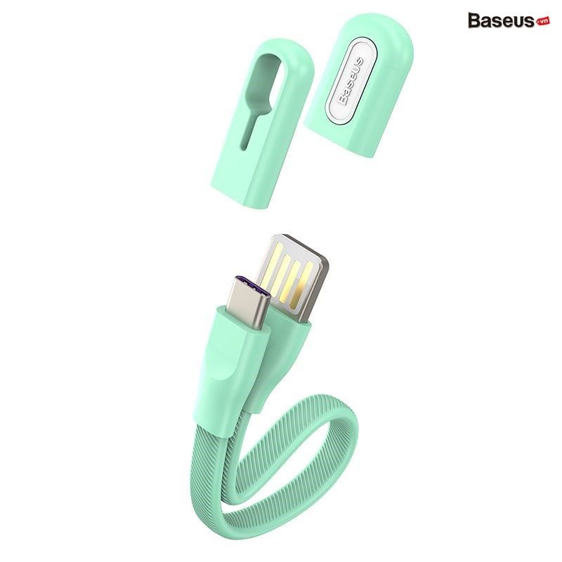 Cáp sạc ngắn 22cm tiện dụng, siêu bền Baseus Bracelet Type-C (5A Fast Charge/Huawei Supper Quick Charge, 480Mbps Data, TPE Portable Cable)