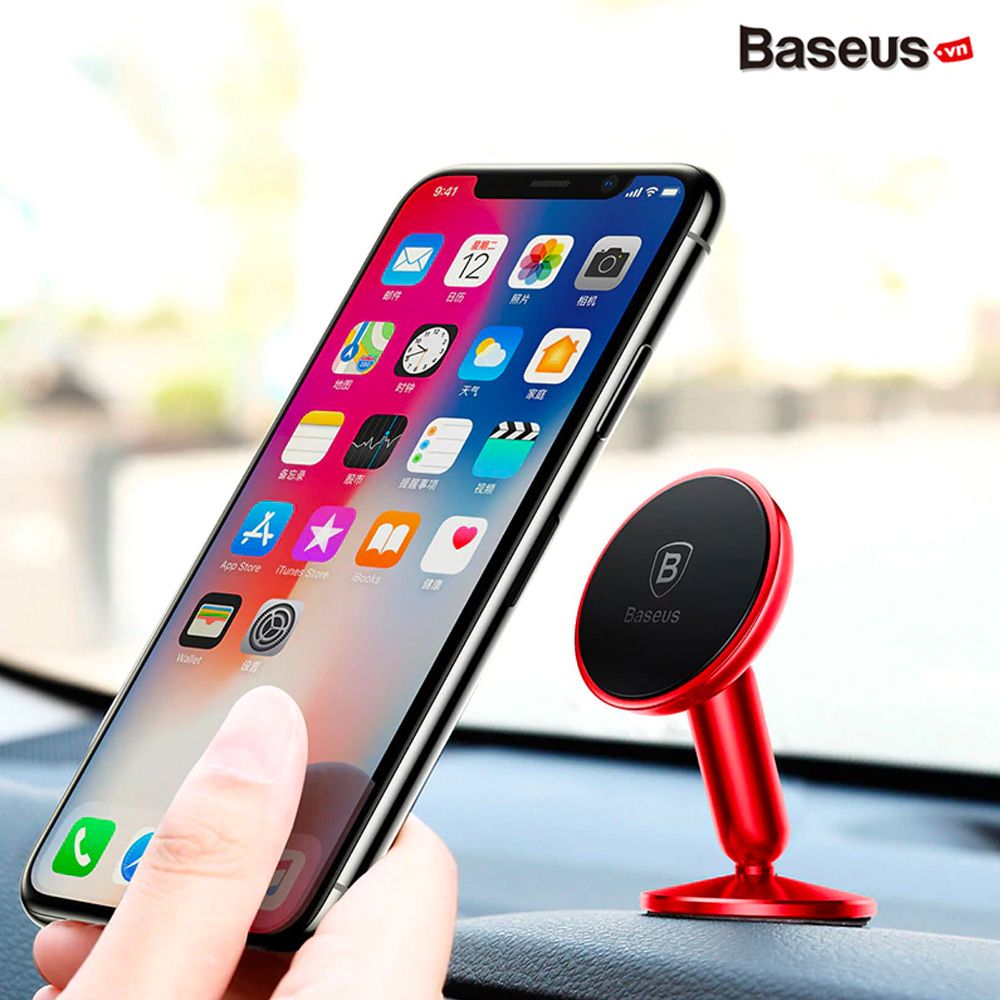 Bộ đế giữ điện thoại nam châm Baseus Bullet Magnetic LV363 dùng cho xe hơi (Bullet An on-board Magnetic Bracket Car Mount/ Holder)