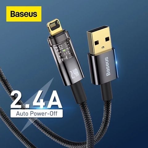 Cáp Sạc Lightning Tự Ngắt Baseus Explorer Series dùng cho iPhone (USB to Lightning, Auto Power-Off, 2.4A Fast Charging & Data Cable)