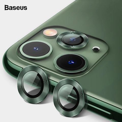 Bộ ốp viền kim loại tích hợp cường lực chống trầy Camera Baseus Alloy Protection Ring Lens Film dùng cho iPhone 11/iP 11 Pro/Pro Max