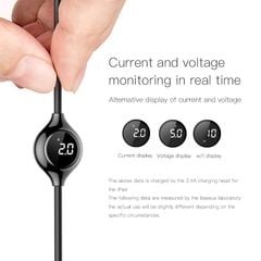 Cáp Baseus Lightning Big Eye Digital Display cho iPhone/ iPad (Tích hợp đồng hồ báo điện áp, dòng điện và công suất theo thời gian thực, 2.4A, 120cm, Fast charge & Sync Data)