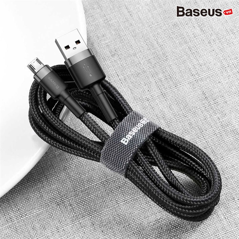 Cáp sạc nhanh Baseus Cafule Micro USB cho Smartphone Android Samsung/ Xiaomi/ Oppo/ Asus/ Huawei (2.4A, Quick charge 3.0, Đâu Micro USB cắm 2 chiều)