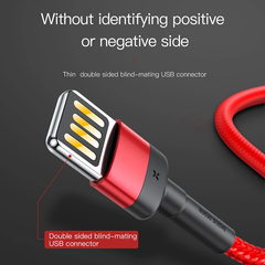 Cáp sạc , truyền dữ liệu tốc độ cao Baseus Cafule Lightning Special Edition cho iPhone/ iPad ( 2.4A, USB Double Side Fast Charge Cable)