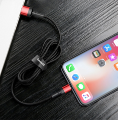 Cáp sạc , truyền dữ liệu tốc độ cao Baseus Cafule Lightning Special Edition cho iPhone/ iPad ( 2.4A, USB Double Side Fast Charge Cable)