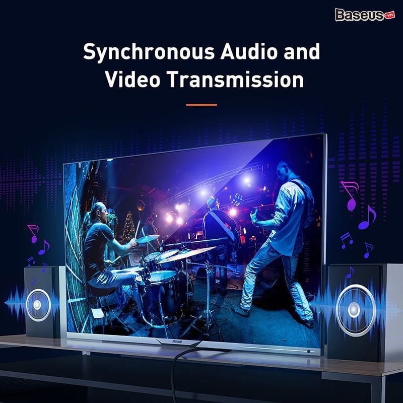 Cáp HDMI 2.0 siêu bền Baseus Cafule – hỗ trợ 4K@60Hz, 18Gbps, chống oxy hóa, đầu HDMI đực-đực, truyền tín hiệu ổn định