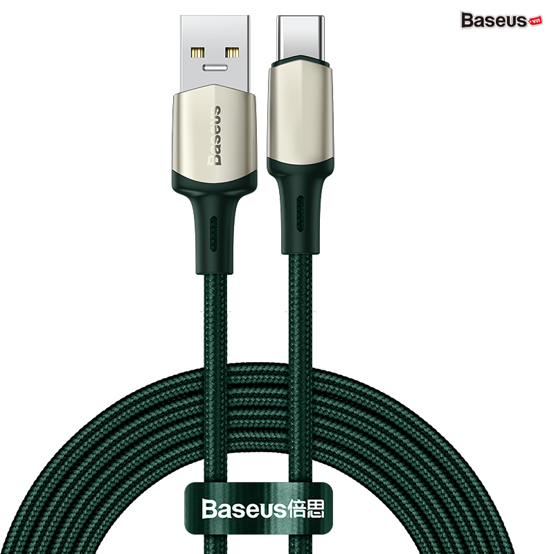 Cáp sạc nhanh, siêu bền Baseus Cafule Type C VOOC Cable cho OPPO/Samsung/Huawei/Xiaomi (5A, VOOC Officially Authorized Quick Charge, Nylon Braided + Zinc Alloy Cable)