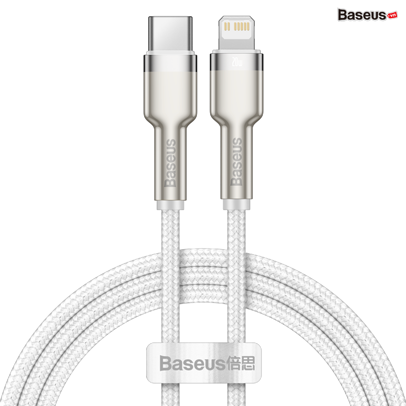 Cáp sạc nhanh C to Lightning 20W cho iPhone 12 Series Baseus Cafule Metal Series (20W, Type C to Lightning Fast charge & Data Cable)