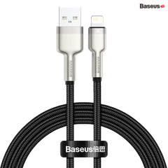 Cáp sạc nhanh, siêu bền Baseus Cafule Metal Series Lightning dùng cho iPhone/iPad (2.4A, USB A to Lightning Fast charge Cable)