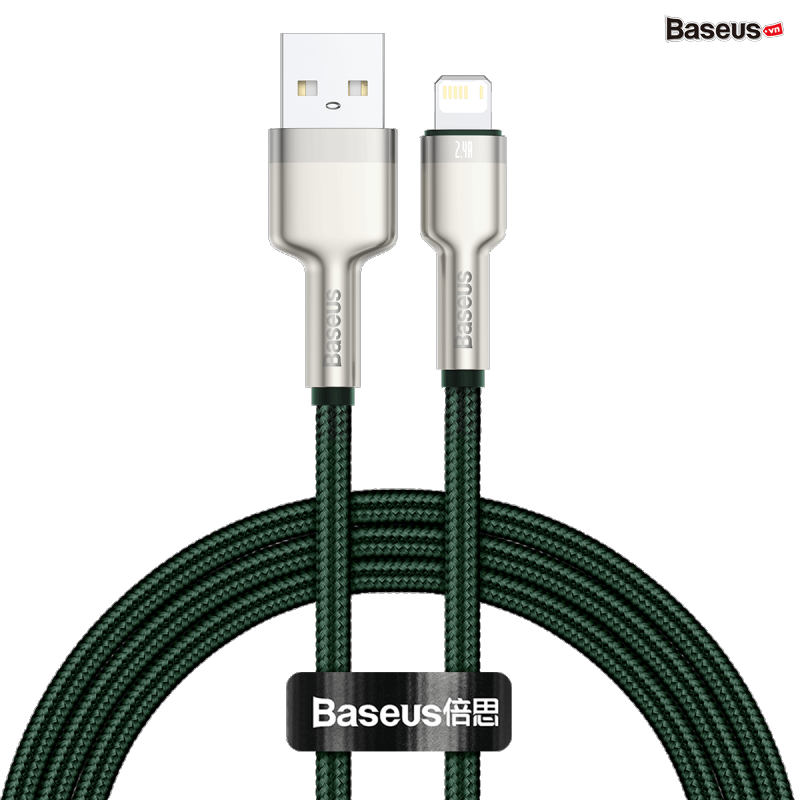 Cáp sạc nhanh, siêu bền Baseus Cafule Metal Series Lightning dùng cho iPhone/iPad (2.4A, USB A to Lightning Fast charge Cable)