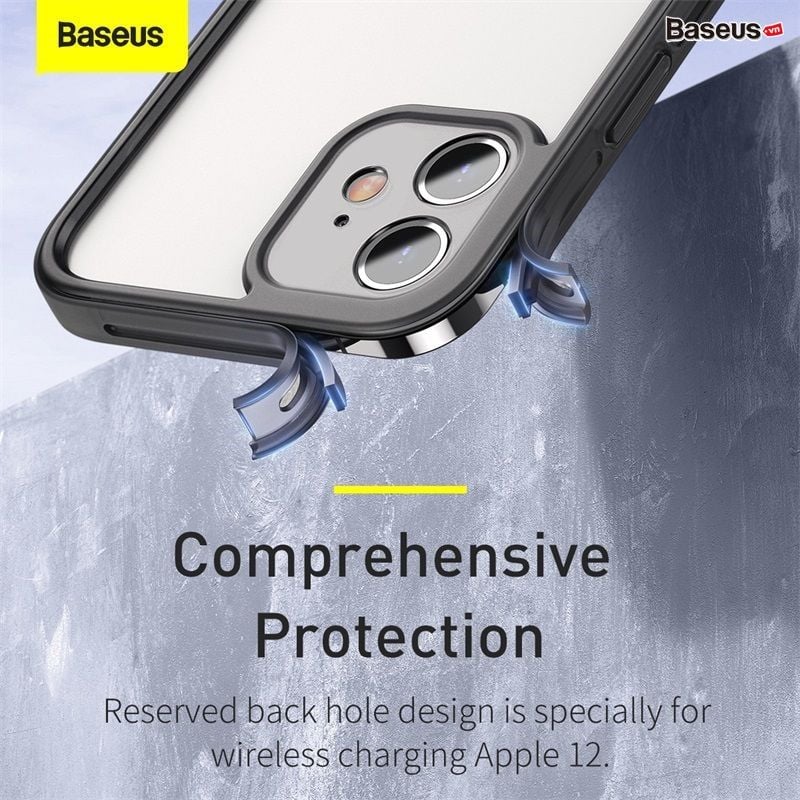 Ốp viền chống sốc, chống trầy Camera cho iPhone 12 Series Baseus Camera Lens Protector Frame Case