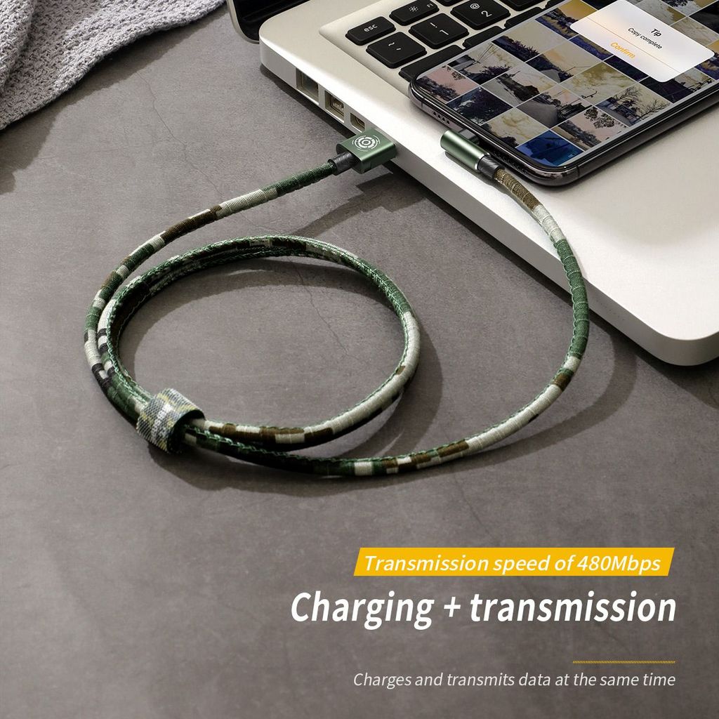 Cáp sạc và truyền dữ liệu siêu bền Baseus Camouflage Mobile Game Cable cho iPhone/ iPad (2.4A, Fast Charging Lightning Cable)