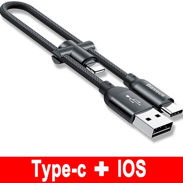 Cap Sạc Ngắn 23cm Type C Baseus U Shaped Tich Hợp đầu Chuyển C To Ipho Baseus Việt Nam
