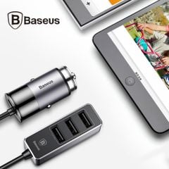 Bộ tẩu sạc đa năng dùng cho xe hơi Baseus LV111 (5.5A, 4 Port USB, Cáp dài 1.5M dùng cho cả ghế trước và sau xe)