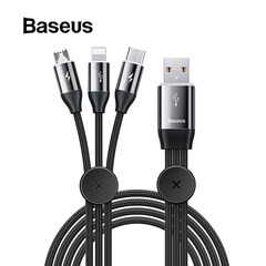 Cáp sạc 3 đầu Baseus Car Co-sharing Cable (USB Type A to USB Type C/Micro USB/Lightning, 3.5A Fast Charging & Sync Data Cable)