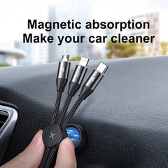 Cáp sạc 3 đầu Baseus Car Co-sharing Cable (USB Type A to USB Type C/Micro USB/Lightning, 3.5A Fast Charging & Sync Data Cable)