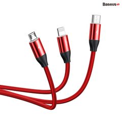 Cáp sạc 3 đầu Baseus Car Co-sharing Cable (USB Type A to USB Type C/Micro USB/Lightning, 3.5A Fast Charging & Sync Data Cable)