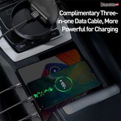 Bộ Dọck sạc tích hợp cáp sạc 3 đầu Baseus Car Sharing Charging Station (Type-C+Dual USB Port with 3in1 Lightning/ Type C / Micro Cable)