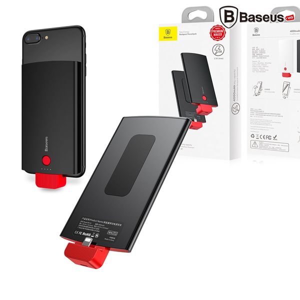 Pin Sạc dự phòng ốp lưng Baseus cho iPhone 6/ 7/ 8/ iPhone X (Power Bank Backpack 4000mAh, Fast Charge, 2.1A max)