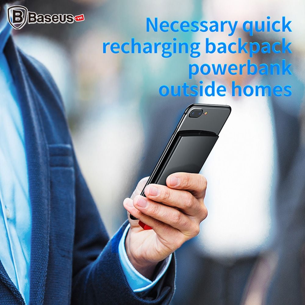 Pin Sạc dự phòng ốp lưng Baseus cho iPhone 6/ 7/ 8/ iPhone X (Power Bank Backpack 4000mAh, Fast Charge, 2.1A max)
