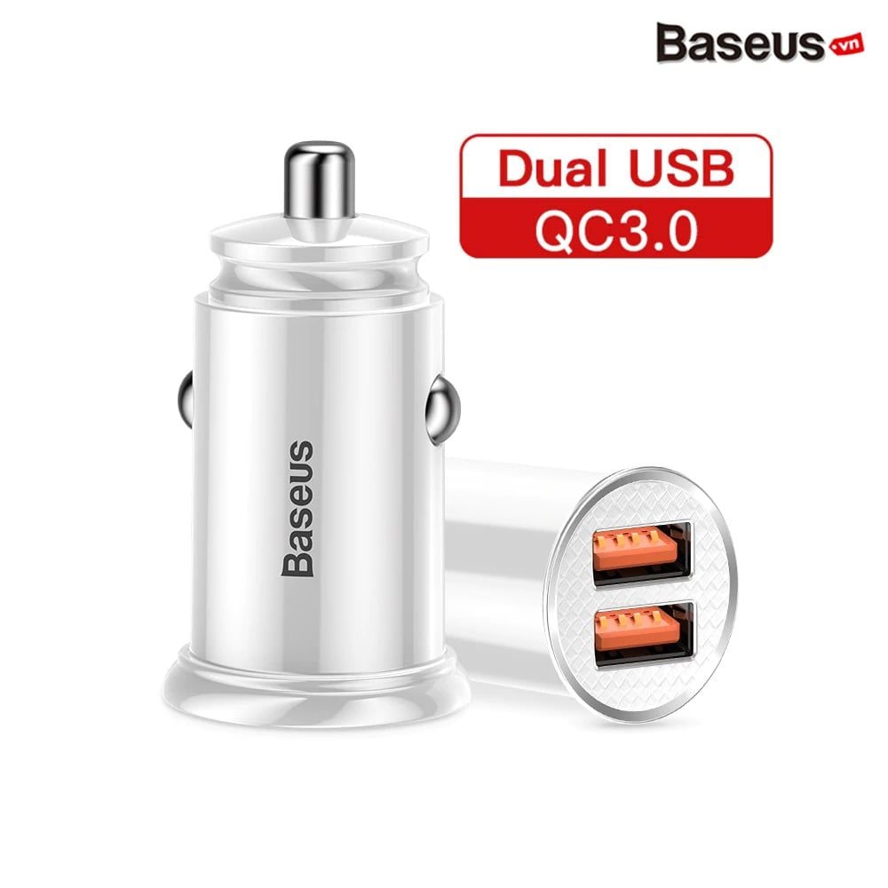 Bộ tẩu sạc nhanh đa năng dùng cho xe hơi Baseus Circular Plastic PPS Car Charger (30W, PD/ QC 3.0/ SCP/ AFC, Quick Charger )