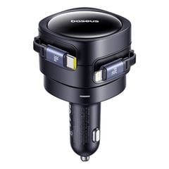 Tẩu sạc đa năng Baseus Enjoyment Max 60W – Kèm cáp rút C+Lightning / C+C, xoay 180°, dây 0.8m, sạc nhanh tiện lợi
