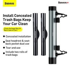 Túi đựng rác gắn lưng ghế ô tô Baseus Clean – thiết kế cuộn tiện lợi, kèm 2 cuộn (20 túi/cuộn), sạch sẽ & gọn gàng
