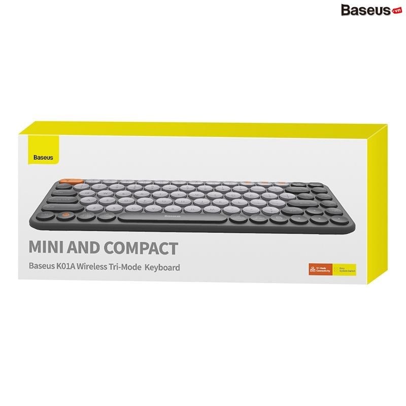 Bàn Phím Không Dây Baseus Creator Wireless Tri-Mode Keyboard cho Laptop/Macbook/iPad (2.4GHz/Bluetooth, Kết nối 3 thiết bị, Thiết Kế Tiện Dụng Với Độ Bền Cao)