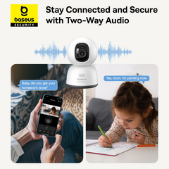 Camera Quan Sát Baseus Security P1 Lite Indoor Camera 2K (Zoom 8X, 2.4G/5G Wifi, Xoay Ngang 360°, Dọc 90°)