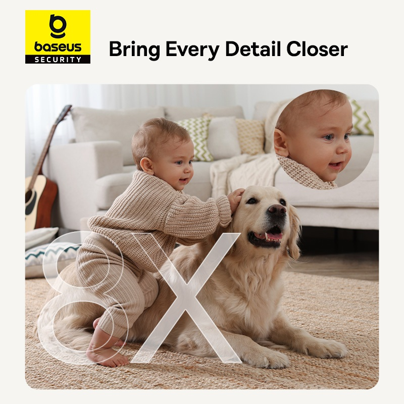 Camera Quan Sát Baseus Security P1 Lite Indoor Camera 2K (Zoom 8X, 2.4G/5G Wifi, Xoay Ngang 360°, Dọc 90°)