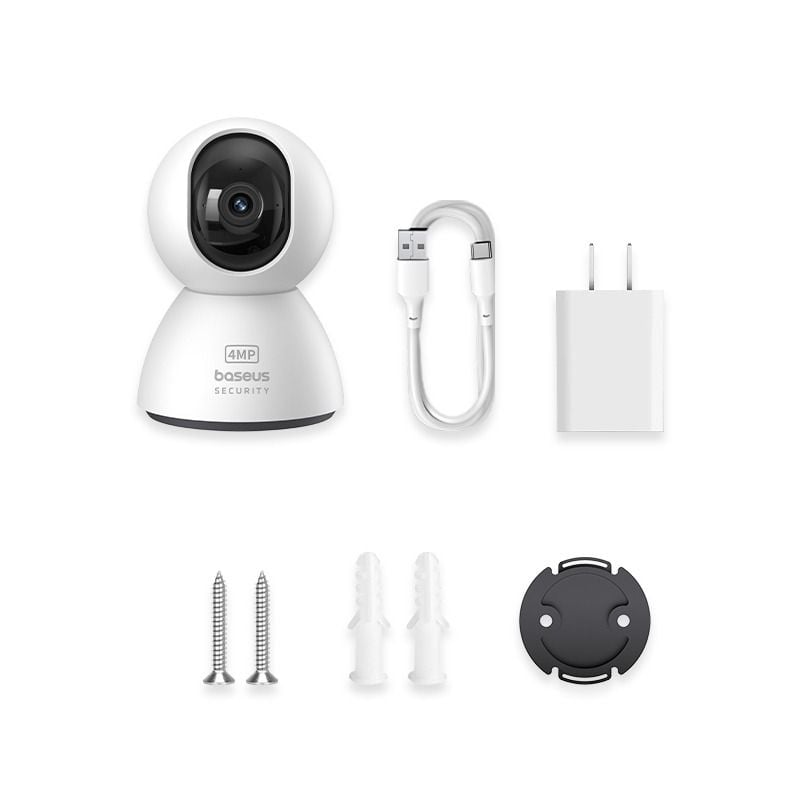 Camera Quan Sát Baseus Security P1 Indoor Camera 3K (Zoom 8X, 2.4G/5G Wifi, Xoay Ngang 360°, Dọc 90°, Phát Hiện Trẻ Em Khóc)