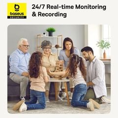 Camera Quan Sát Baseus Security P1 Pro Indoor Camera 3K (Zoom 8X, 2.4G/5G Wifi, Xoay Ngang 360°, Dọc 90°, Phát Hiện Trẻ Em Khóc)